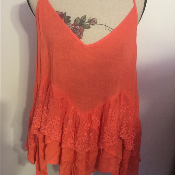 CORAL LACE RUFFLE DETAILED TOP - Picture 5 of 8